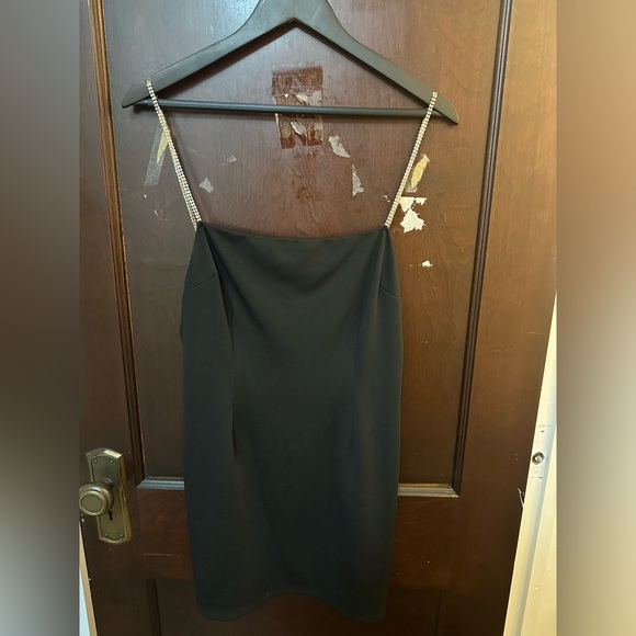Black Minidress with Crystal Straps - Picture 1 of 4
